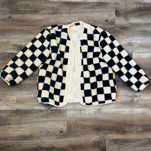 Miou Muse Checkered Sherpa Jacket - Women’s M/L